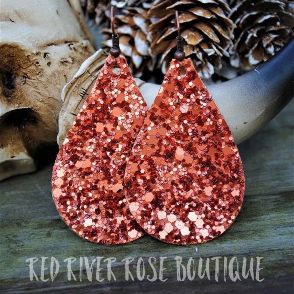 “Copper Fox” Glitter Earrings